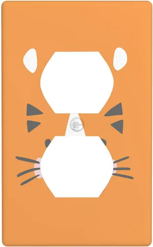 Miniatura 57 de Cubierta de interruptor de luz dúplex de elefante de dibujos animados de 1 banda, cubiertas de enchufe, placa frontal decorativa para receptáculo