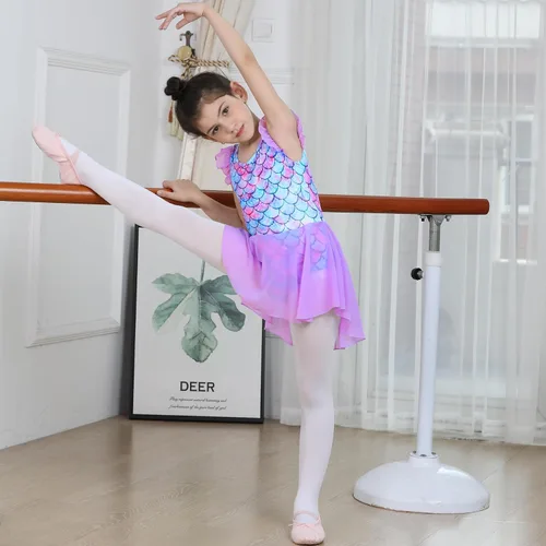 Miniatura 67 de LUOUSE Elegante leotardo de ballet para niñas con falda, mangas con volantes y volantes, perfecto para baile y gimnasia