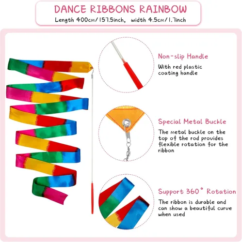 Miniatura 3 de HyDren 4 piezas de bastones para banda de marcha giratoria, bastón estándar de acero inoxidable con puntas de goma completa con cinta de baile