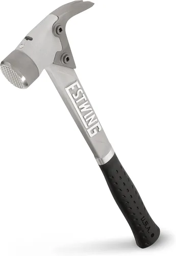 Estwing AL-PRO - Martillo de carpintero de aluminio, 397 g, con garra recta para arrancar, boca fresada y mango reductor de impactos, color negro,
