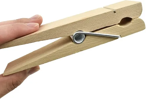 Miniatura 8 de HAHIYO Pinzas para ropa de madera doradas, mini pinzas para la ropa, no se deshacen de 1 pulgada de largo, paquete de 80 resortes resistentes