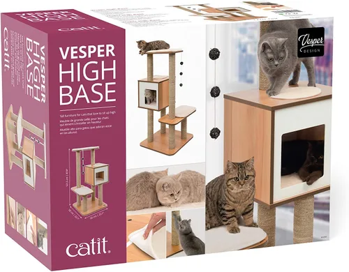 Miniatura 11 de Árbol para gatos Vesper, base alta, nogal, 52045