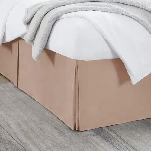 Miniatura 40 de Nestl Falda de cama individual blanca – Falda de cama de tamaño individual de 14 pulgadas de caída – Faldas de cama de microfibra cepillada – Falda