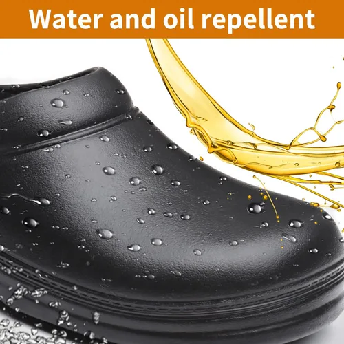 Miniatura 6 de Zapatos unisex antideslizantes para servicio de alimentos, impermeables, resistentes al aceite, zuecos de trabajo de cocina, cómodos zapatos