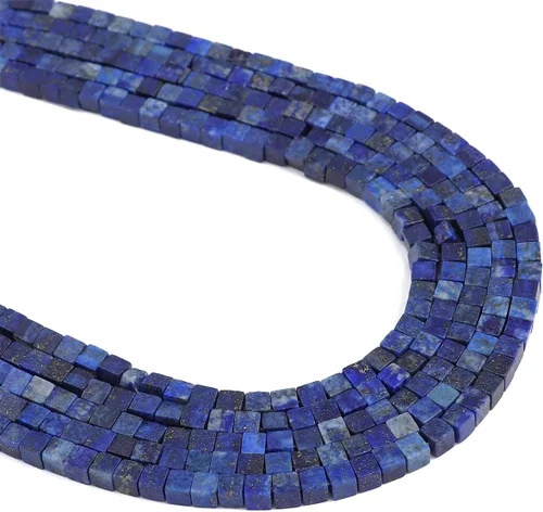 Miniatura 14 de BEADIA Cuentas espaciadoras de cubo de amazonita natural, cuentas de piedra cuadradas sueltas de 0.157 in para hacer joyas, 15.0 in/hebra