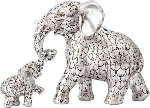 Estatua de elefante plateado vintage. Figuras de elefante que inspiran buena suerte, salud. Regalos únicos de elefante para mujeres, mamás. Adornos