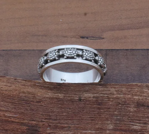 Miniatura 15 de Boho Spinner Ring, Mothers Day Gift, Silver 925 Women Ring, Sterling Silver 925 Ring, Fidget Spinner Ring,Women Silver Anxiety Ring