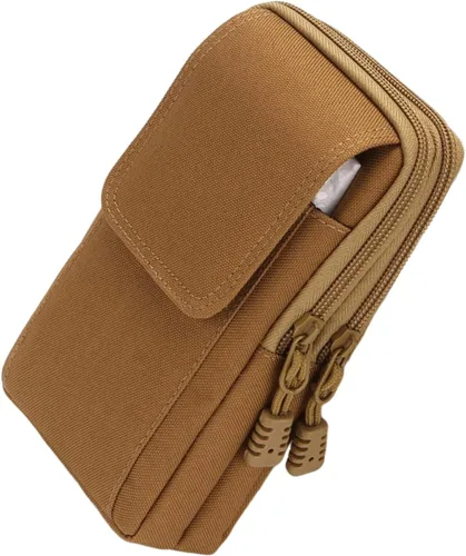 Miniatura 9 de Bolsas verticales para teléfono con cinturón de tela Oxford para hombre, bolsa de almacenamiento con múltiples compartimentos, para viajes casuales