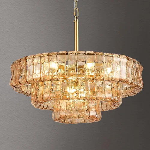 Candelabro grande de 23 pulgadas de color dorado, modernos accesorios de iluminación para comedor, 3 capas, de lujo, 9 lámparas para comedor,
