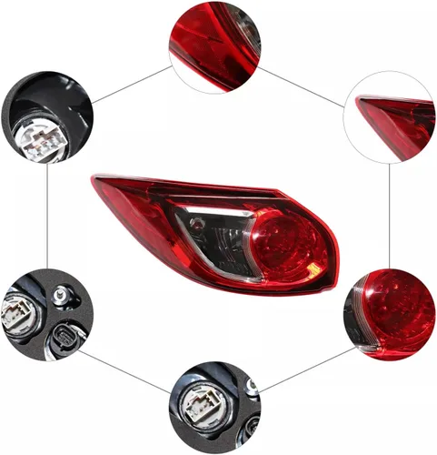 Miniatura 4 de Para 2013 2014 2015 2016Mazda CX-5 halógeno exterior luz trasera luz trasera reemplazo rojo lente (lado izquierdo)