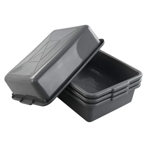 Miniatura 4 de Kiddream Paquete de 4 bolsas de caja de autobús comercial, 13 litros de plástico grande para restaurante, color gris