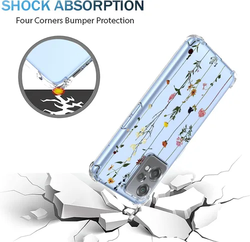 Miniatura 4 de Funda para OnePlus Nord CE 2 Lite 5G Clear Flower Phone Case Soft TPU a prueba de golpes, antiarañazos, funda protectora para 1+Nord CE2 Lite 5G