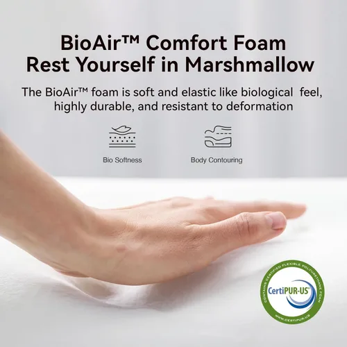 Miniatura 4 de Novilla Colchón híbrido tamaño matrimonial de 6 pulgadas, colchón híbrido de tamaño matrimonial con espuma BioAir Comfort para aliviar la presión