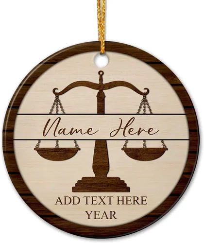Miniatura 15 de Adorno de cerámica personalizado de asistente principal, adornos de Navidad del mejor asistente del mundo, texto personalizado, año y nombre de Papá