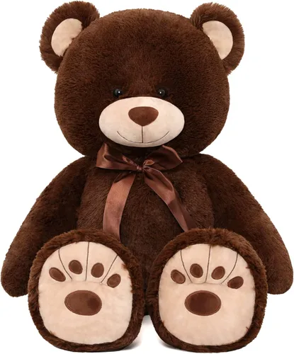 Miniatura 15 de MorisMos Oso de Peluche Azul Gigante, Peluche Grande de 36 pulgadas para Baby Shower, Oso de Tamaño Real para Niños, Niñas, Novia en Cumpleaños, San