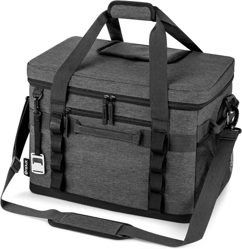 Miniatura 10 de OPUX Bolsa térmica suave, térmica portátil plegable y aislada, 48/60 latas, a prueba de fugas, para acampar en la playa, con correa para el hombro