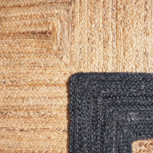 Miniatura 7 de SAFAVIEH Natural Fiber Collection NFB852Z - Alfombra de pasillo de 2 pies 3 pulgadas x 8 pies, natural y negro, hecha a mano de tejido plano