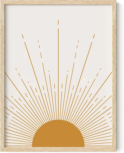 Miniatura 22 de HAUS AND HUES Arte de pared enmarcado bohemio – Decoración de pared del sol del suroeste, impresiones modernas geométricas contemporáneas de Sol