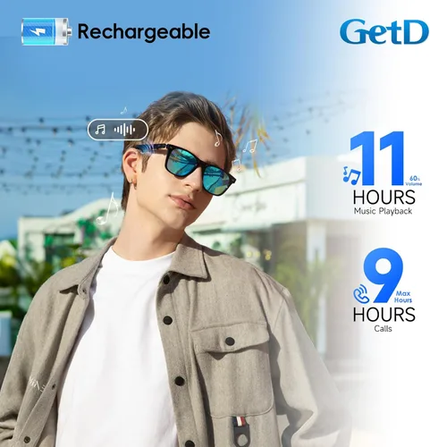 Miniatura 6 de Gafas inteligentes para hombres y mujeres, gafas inteligentes impulsadas por ChatGPT, traducción en tiempo real con IA en 145 idiomas, reproducción