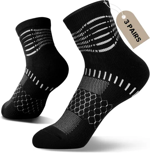 IRAMY Calcetines de compresión de tobillo Coolmax para mujeres y hombres, calcetines que absorben la humedad, alivio de la fascitis plantar, 3/5