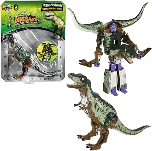 Safari Discovery Expedition - Tiranosaurio transformador de T-Rex a robot de juguete ~ Figura de acción de 5 pulgadas ~ Gran regalo para niños y