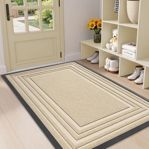 Miniatura 28 de Buganda Tapete para Puerta Delantera Entrada Interior y Exterior, Tapetes de Goma Natural Antideslizantes, Fácil de Limpiar, Perfil Bajo, Atrapa