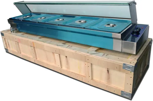 INTSUPERMAI Calentador de alimentos comercial GN 1/2 sartenes, encimera Bain Marie, calentador de sopa de alimentos, comedor, calentador de vapor,