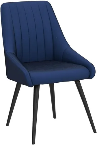 Miniatura 4 de DUHOME Juego de 2 sillas de comedor, sillas decorativas tapizadas sin brazos, silla de ocio con respaldo alto de mediados de siglo, silla de Azul
