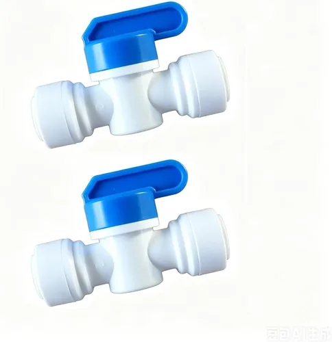 Malida Válvula de bola de tubo de 3/8 x 3/8 pulgadas de cierre rápido para purificadores de agua RO Filtros de ósmosis inversa Juego de 2