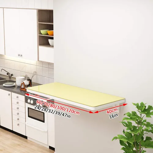 Miniatura 2 de Mesa flotante para montar en la pared, escritorio plegable para ordenador, mesa de comedor multifunción, diseño de vidrio templado, para banco