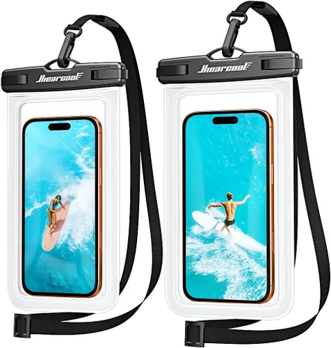 Hiearcool Bolsa impermeable para teléfono, funda impermeable para teléfono con cordón cruzado compatible con iPhone 17, 16, 15, 14, 13 Pro Max de 2