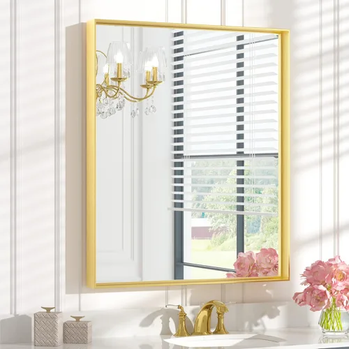 Miniatura 39 de Keonjinn - Espejo rectangular con marco negro para baño de 40 x 30 pulgadas, espejo de pared para sobre el lavabo, espejos de tocador de metal