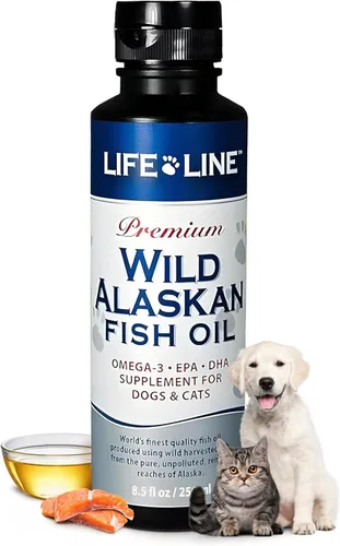 Miniatura 13 de Life Line Pet Nutrition Aceite de pescado salvaje de Alaska para perros y gatos, 128 onzas, suplemento de aceite de pescado Omega 3 para piel