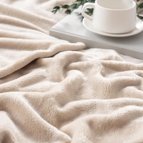Miniatura 7 de Berkshire Blanket Cobija de terciopelo VelvetLoft® clásica para cama tamaño King, ligera y suave, de felpa esponjosa para cama y sofá, color grano