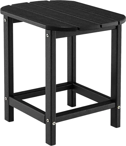 Giantex Mesa auxiliar pequeña para patio al aire libre, mesa Adirondack de 18 pulgadas, mesas auxiliares resistentes a la intemperie, mesa de té