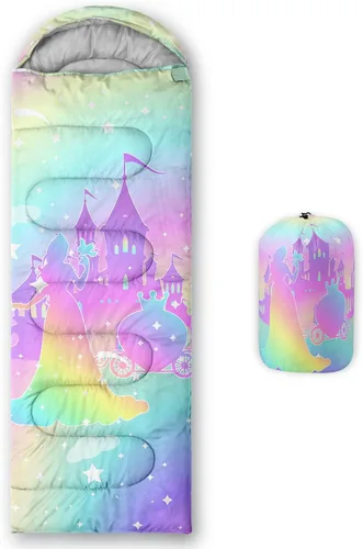 Miniatura 41 de Axolotl Saco de Dormir de Unicornio para Niños y Niñas – Sacos de Dormir Ligeros Cálidos para Clima Frío, Saco de Dormir Portátil Impermeable