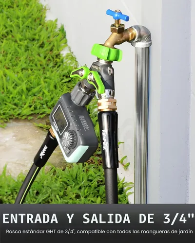 Miniatura 8 de RAINPOINT Divisor de manguera de jardín, divisor de espiga en Y de manguera de agua resistente de 2 vías con válvulas de cierre, divisor de grifo