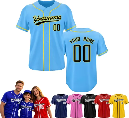 Miniatura 23 de Camiseta de béisbol personalizada, nombre del equipo, número de equipo, logotipo, camisetas impresas cosidas, uniformes deportivos, regalos