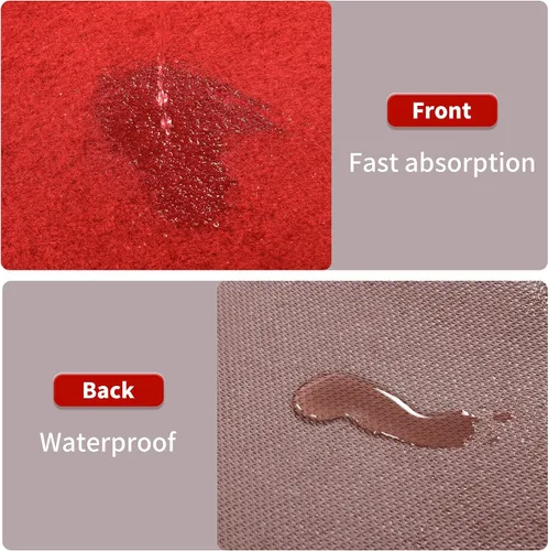 Miniatura 4 de HOMBYS Alfombra roja extra gruesa de 450 GSM de 2 x 15 pies para fiestas y eventos, alfombra de fieltro resistente para pasarela para pasillos, Rojo
