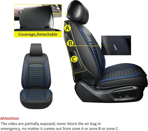 Miniatura 5 de Fundas de asiento de cuero para automóviles, juego completo de fundas de asiento de automóvil, fundas de asiento para camiones, SUV, cuero