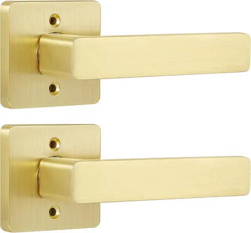 Miniatura 41 de Leydebong - Paquete de 4 picaportes resistentes para entrada con llave, manija dorada, llaves iguales/combo con llave, reversible para la izquierda