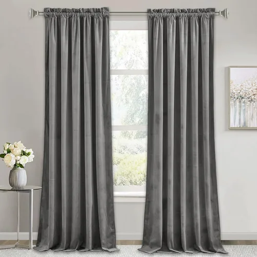 Miniatura 26 de RYB HOME Cortinas de terciopelo verde oliva de 72 pulgadas de largo, cortinas opacas con aislamiento térmico, tratamiento de ventana, decoración