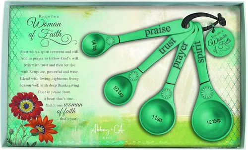Miniatura 5 de Abbey & CA Gift Juego de cucharas medidoras de cocina irlandesas verdes de Cathedral Art, conjunto de 4