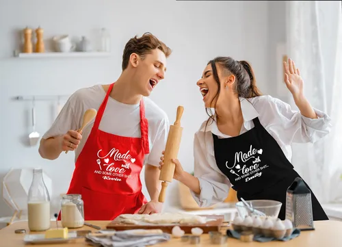 Miniatura 6 de Delantales divertidos personalizables para mujeres y hombres, delantal de cocina personalizado con 2 bolsillos, bonitos regalos para hornear