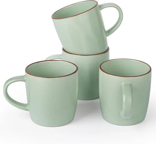 Miniatura 32 de famiware Mercury - Tazas de café de 13 onzas, juego de 4 tazas de café con asa, tazas para café con leche, té caliente, capuchino, moca, cacao, negro