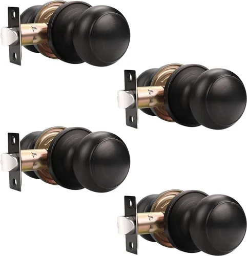 Miniatura 13 de Probrico (paquete de 10 perillas redondas para puertas de paso (sin bloqueo), perillas sin llave para cerraduras de puertas interiores/exteriores