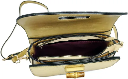 Miniatura 6 de Bolso de mano de cuero artificial de bambú con asa superior para mujer, elegante bolso de noche, regalo para mujer, hecho a mano