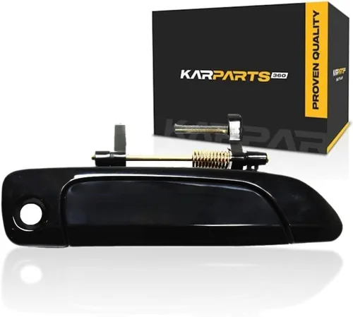 Miniatura 10 de KarParts360 Para Honda Civic 2001 02 03 04 2005 Manija de puerta exterior delantera, lado del conductor negro liso con orificio para llave
