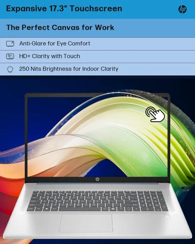 Miniatura 4 de HP Portátil con pantalla táctil 17.3 para empresas, Intel Ultra 7 255U hasta 5.2GHz, 16GB DDR5, 1TB SSD, KB retroiluminado, lector de huellas