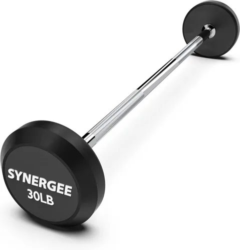 Miniatura 7 de Synergee Fixed Barbell Pre Weighted Straight Steel Bar with Rubber Weights - Fixed